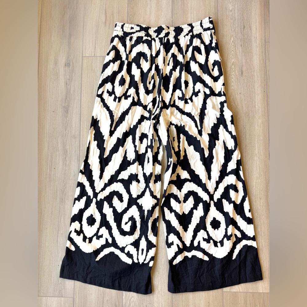 Rachel Zoe Printed Linen/Rayon 2 Piece set. Wide leg pant Sz L EUC Resort Wear - Picture 16 of 16